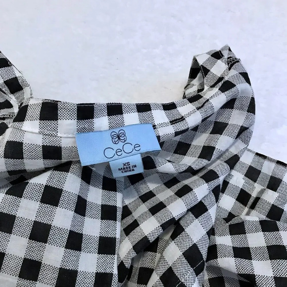 Cece Gingham Button Down Sleeveless Blouse Women XS - Picture 7 of 9